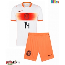 Camiseta Países Bajos Tijjani Reijnders #14 Visitante Equipación para niños Mundial 2026 manga corta (+ pantalones cortos)